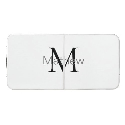 simple initial letter monogram add your name lette beer pong table