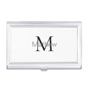 simple initial letter monogram add your name lette business card case