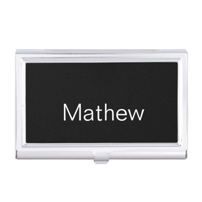 simple initial letter monogram add your name lette business card case (Front)