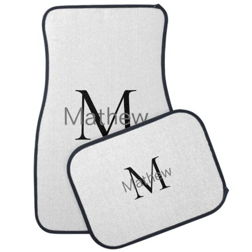 simple initial letter monogram add your name lette car floor mat