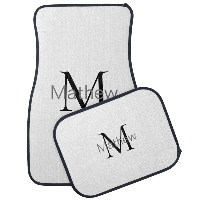 simple initial letter monogram add your name lette car floor mat (Set)