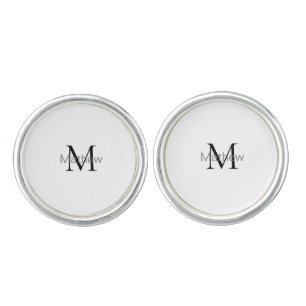 simple initial letter monogram add your name lette cufflinks