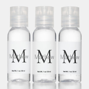simple initial letter monogram add your name lette hand sanitizer