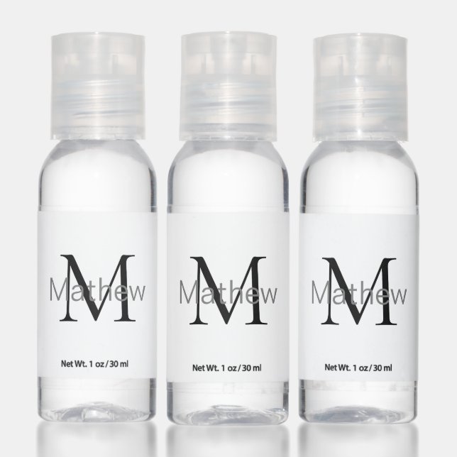 simple initial letter monogram add your name lette hand sanitizer (Set)