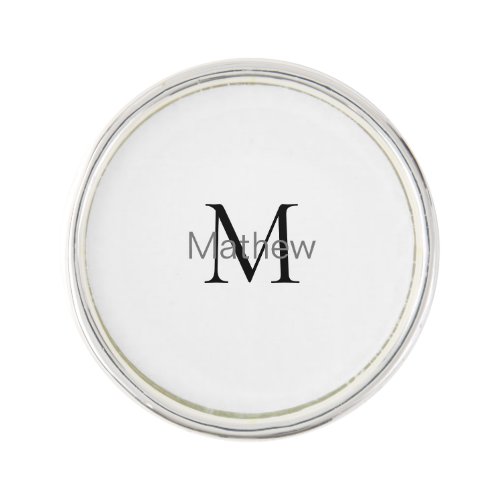 simple initial letter monogram add your name lette lapel pin