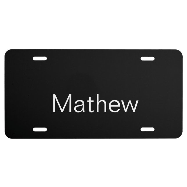 simple initial letter monogram add your name lette license plate (Front)