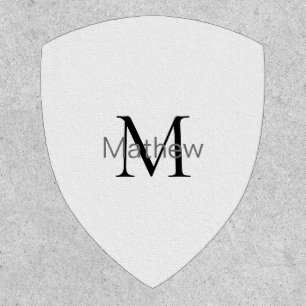 simple initial letter monogram add your name lette patch