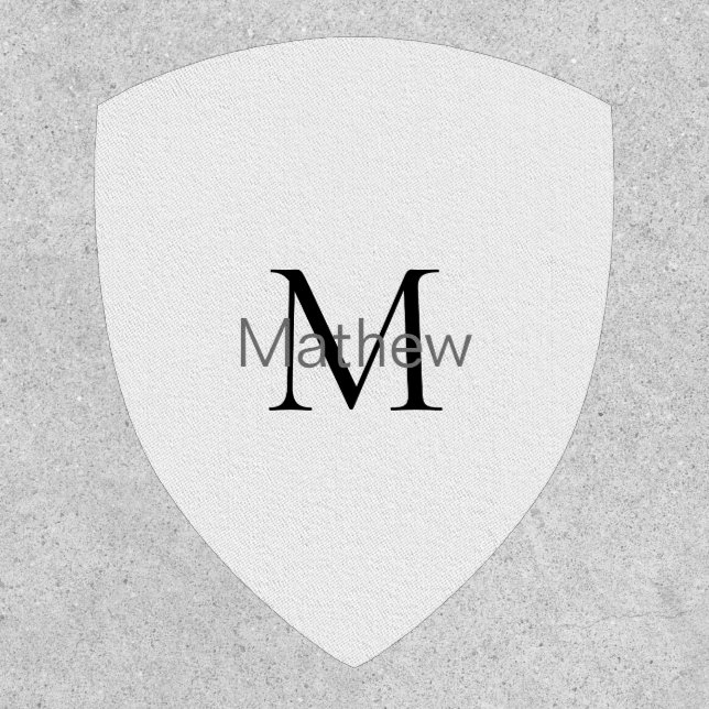 simple initial letter monogram add your name lette patch (Front)