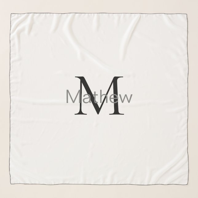 simple initial letter monogram add your name lette scarf (Front)