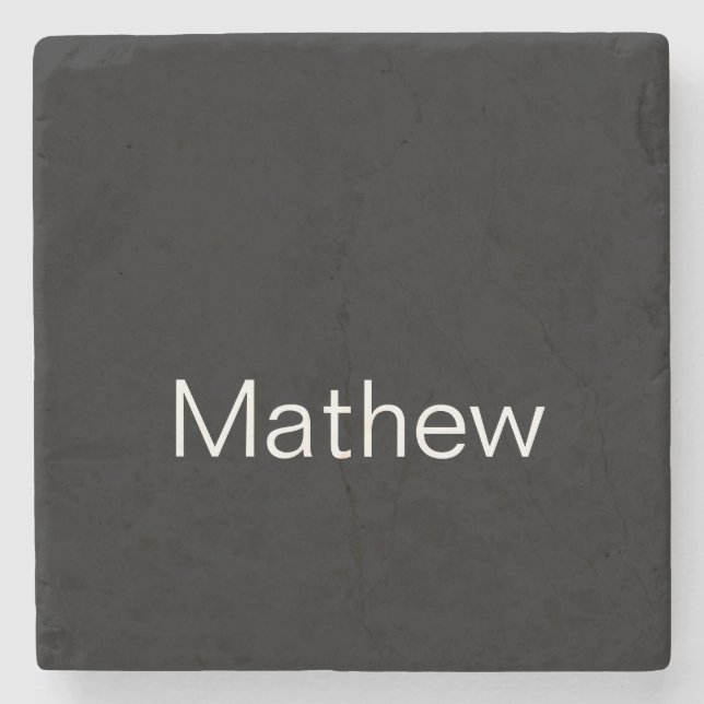 simple initial letter monogram add your name lette stone coaster (Front)