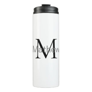 simple initial letter monogram add your name lette thermal tumbler
