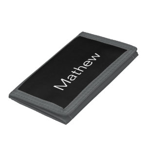 simple initial letter monogram add your name lette tri-fold wallet
