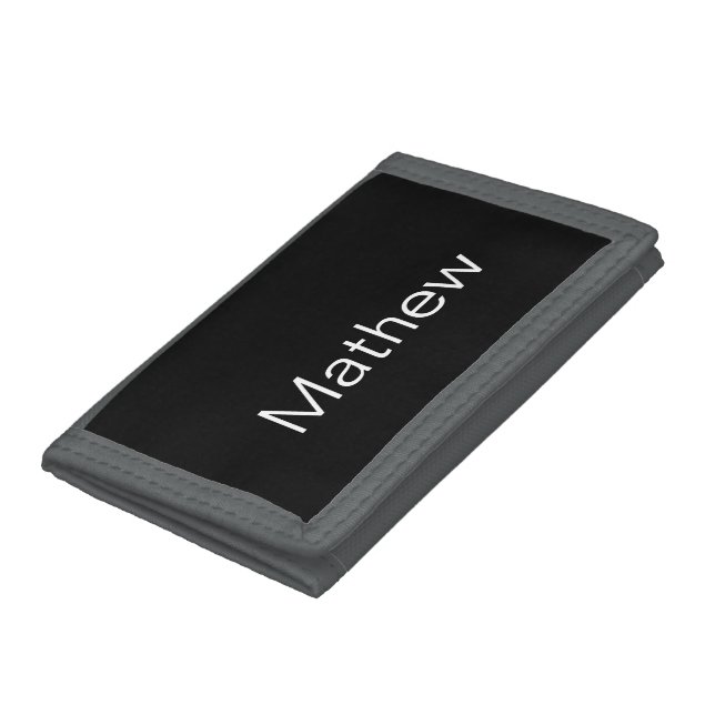 simple initial letter monogram add your name lette tri-fold wallet (Bottom)