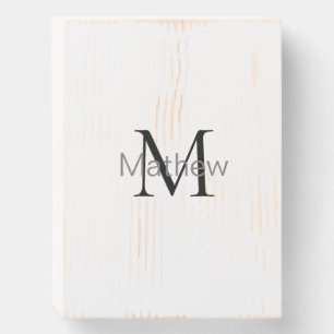 simple initial letter monogram add your name lette wooden box sign