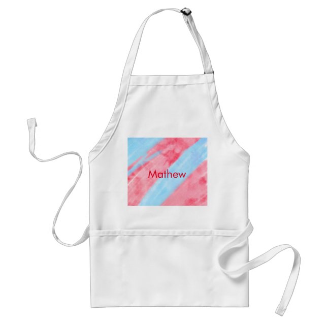 simple initial letter monogram add your name red b adult apron (Front)