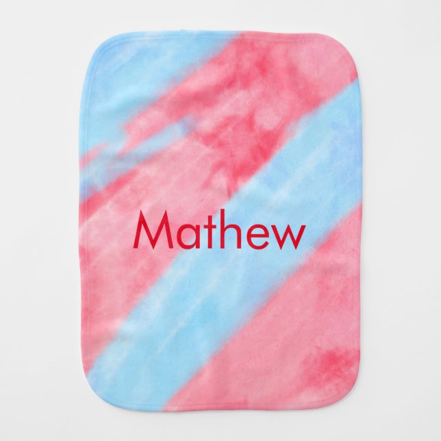 simple initial letter monogram add your name red b baby burp cloth (Front)