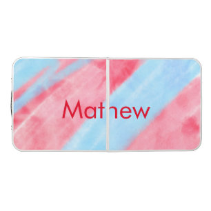 simple initial letter monogram add your name red b beer pong table