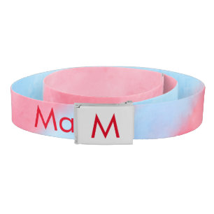 simple initial letter monogram add your name red b belt