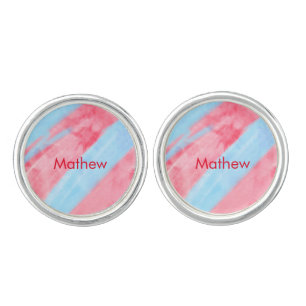 simple initial letter monogram add your name red b cufflinks