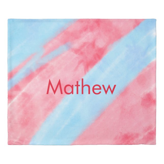 simple initial letter monogram add your name red b duvet cover (Front)