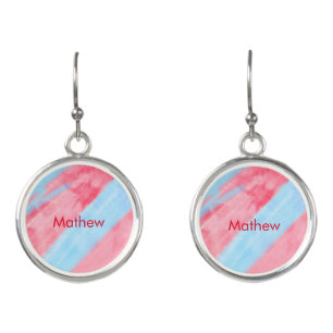 simple initial letter monogram add your name red b earrings