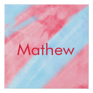 simple initial letter monogram add your name red b faux canvas print