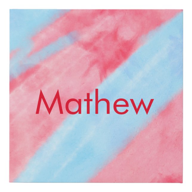 simple initial letter monogram add your name red b faux canvas print (Front)