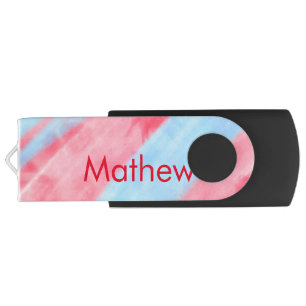 simple initial letter monogram add your name red b flash drive