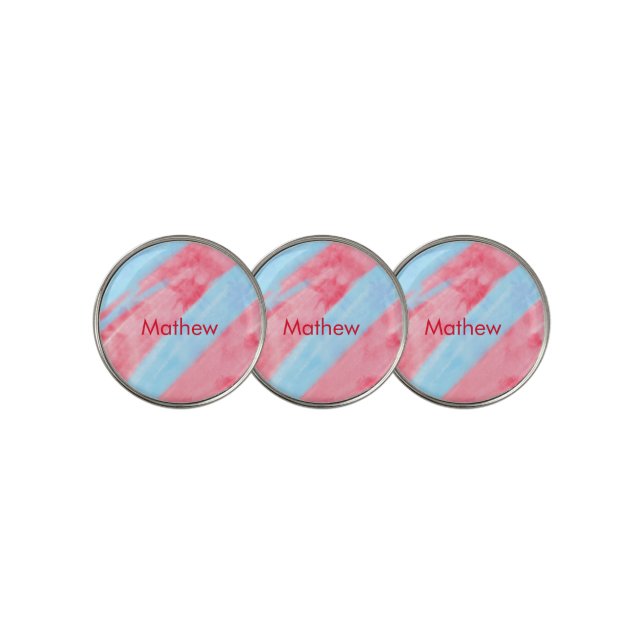simple initial letter monogram add your name red b golf ball marker (3 Up)