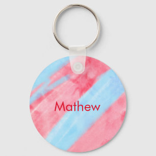 simple initial letter monogram add your name red b keychain