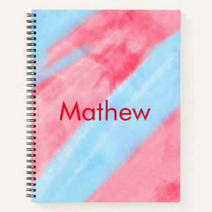 simple initial letter monogram add your name red b notebook