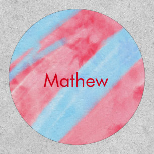 simple initial letter monogram add your name red b patch