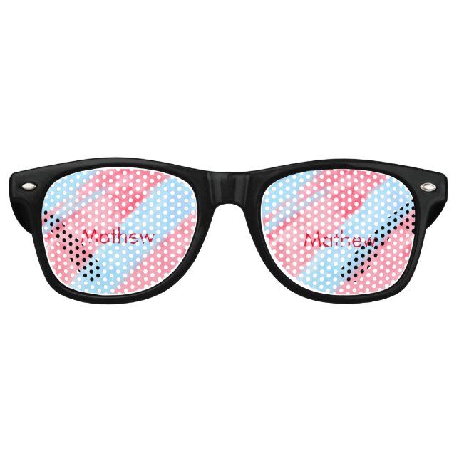 simple initial letter monogram add your name red b retro sunglasses (Front)