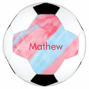 simple initial letter monogram add your name red b soccer ball