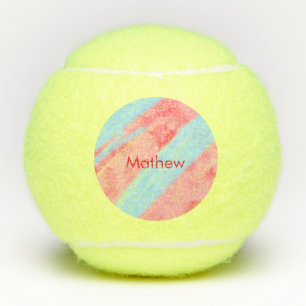 simple initial letter monogram add your name red b tennis balls