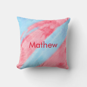simple initial letter monogram add your name red b throw pillow