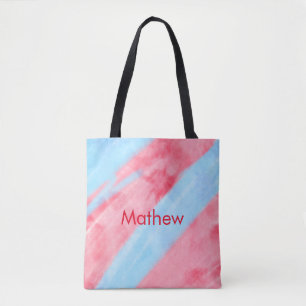 simple initial letter monogram add your name red b tote bag