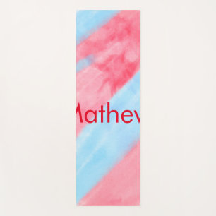 simple initial letter monogram add your name red b yoga mat
