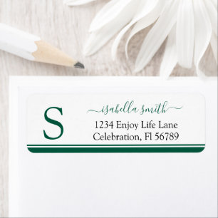 Simple Initial Modern Girly Script Monogram Label