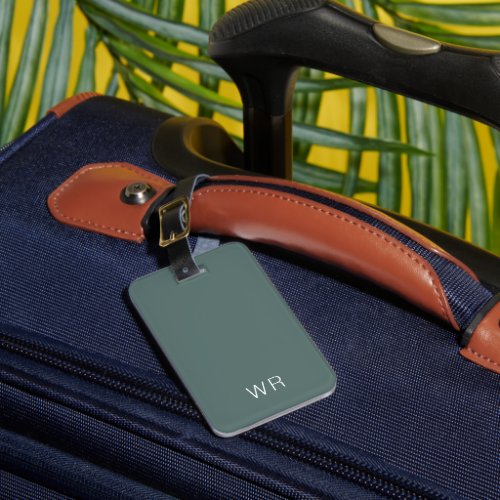Simple Initials Elegant Modern in Blue and White Luggage Tag