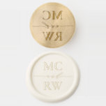 Simple initials elegant personalized wedding wax seal stamp<br><div class="desc">Your initials along with a unique and elegant script "and" make this wax seal sticker the perfect touch for your wedding invitations. This chic design coordinates with the Lea Delaveris Design fall leaves wedding collection so your big day can have a beautifully cohesive look, but it's versatile and can work...</div>