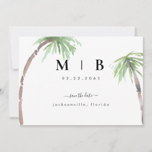Simple Initials Tropical Wedding Save the Date