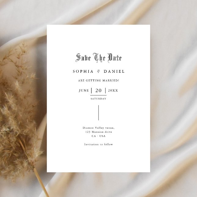 Simple Inline Gothic Font Romantic Wedding Save The Date (Creator Uploaded)
