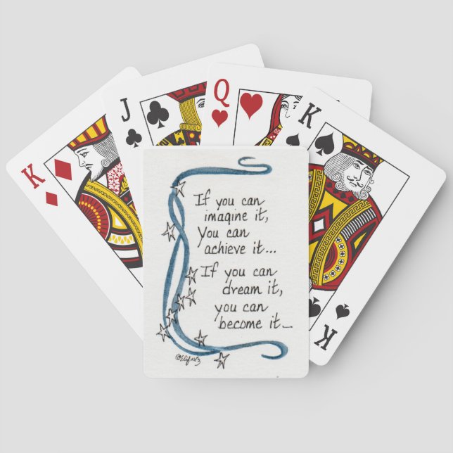 Simple, Inspirational "If You Can Imagine It...." Poker Cards (Back)