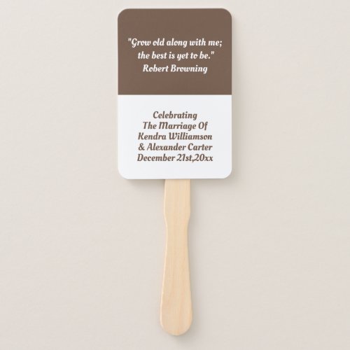 Simple Inspirational Love Quote Wedding Marriage Hand Fan