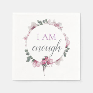 Simple Inspiring I Am Enough Affirmation Napkins
