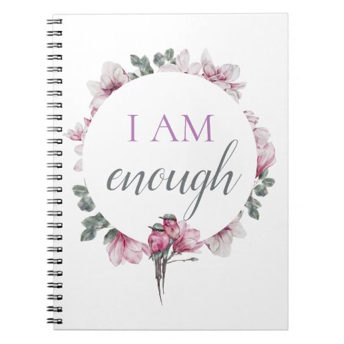 Simple Inspiring I Am Enough Affirmation Notebook