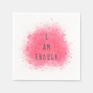 Simple Inspiring I Am Enough Affirmation Quote Napkins