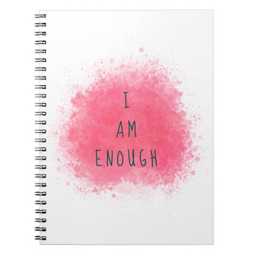 Simple Inspiring I Am Enough Affirmation Quote Notebook