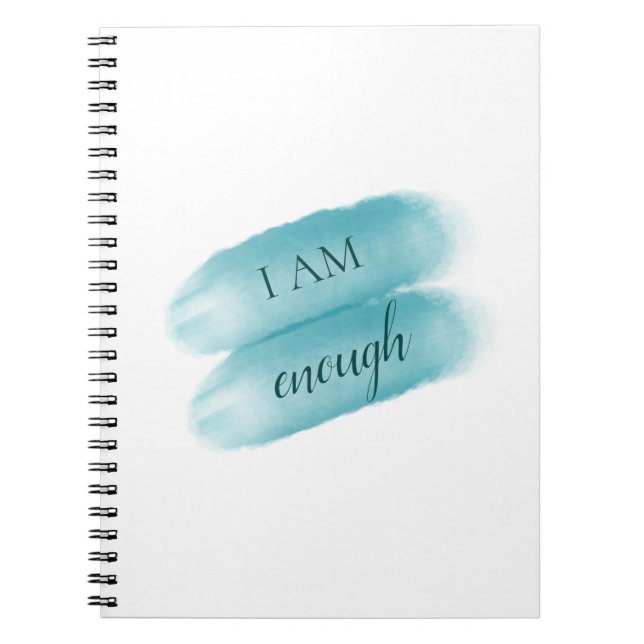 Simple Inspiring Quote I Am Enough Affirmation Notebook (Front)